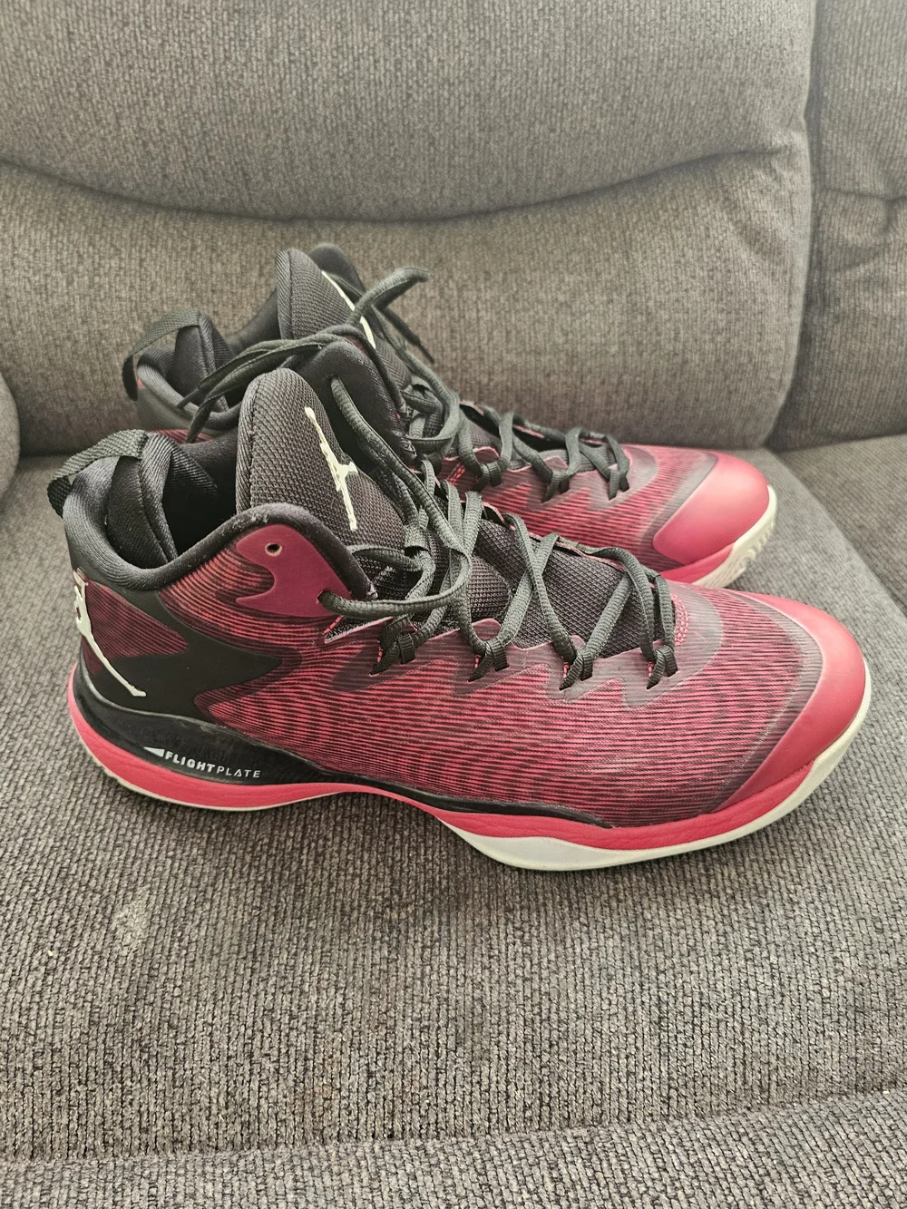 Jordan Men's Red and Black Athletic Basketball Shoes